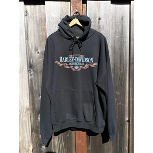 Harley-Davidson Hell's Canyon Black Hoodie Size 2XL Men's Grunge